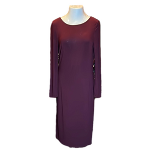 TOPSHOP Solid Maroon Long Sleeve Maxi Dress Size 12